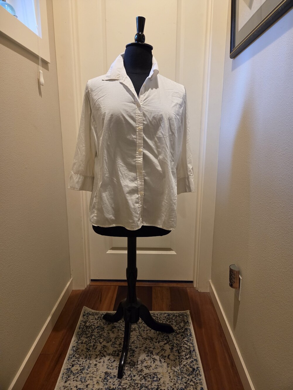 Merona Women's White Button-Front Shirt with Classic Collar